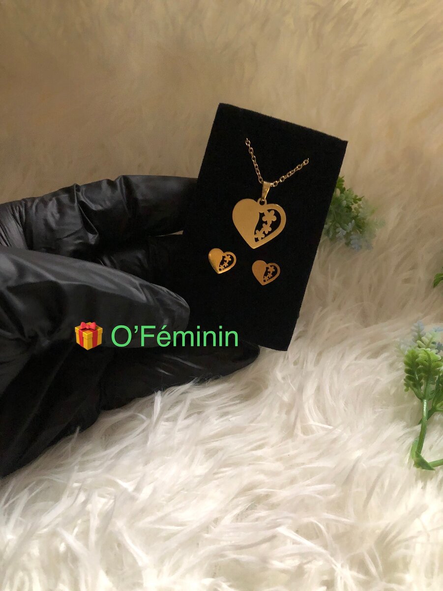 Parure Cœur Puzzles Doré