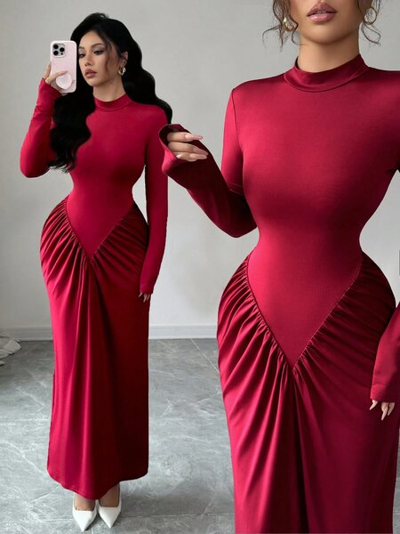 Robe longue rouge élégante