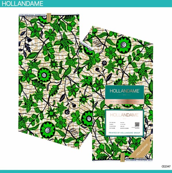 Pagne Wax Hollandame Vert