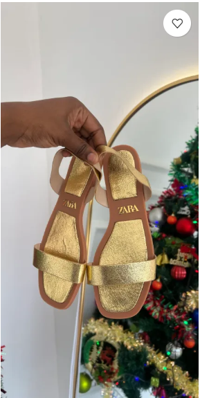 Audrey Gold Sling Back Flats