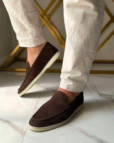 Mocassins en daim marron