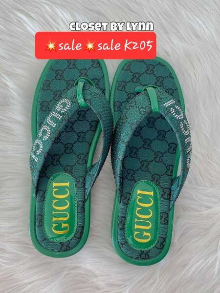 green flip flops