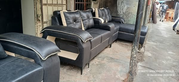 The black sofa