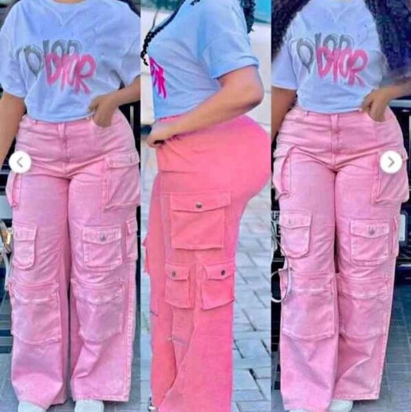 Pantalon Cargo Rose Femme