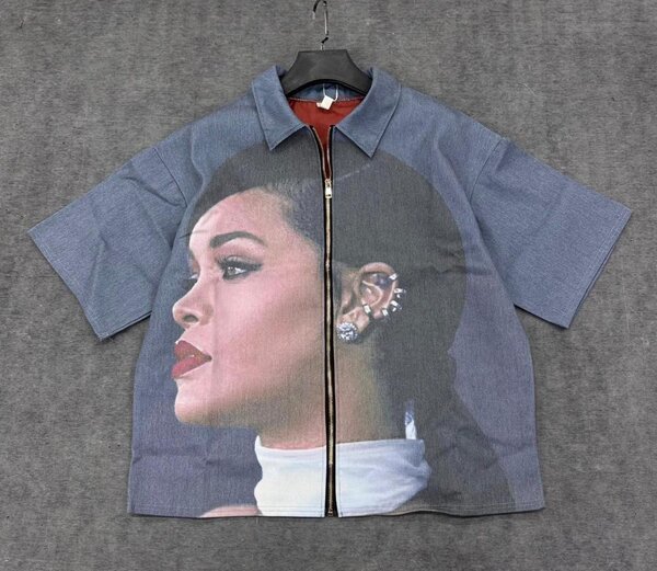 Chemise graphique à imprimé visage