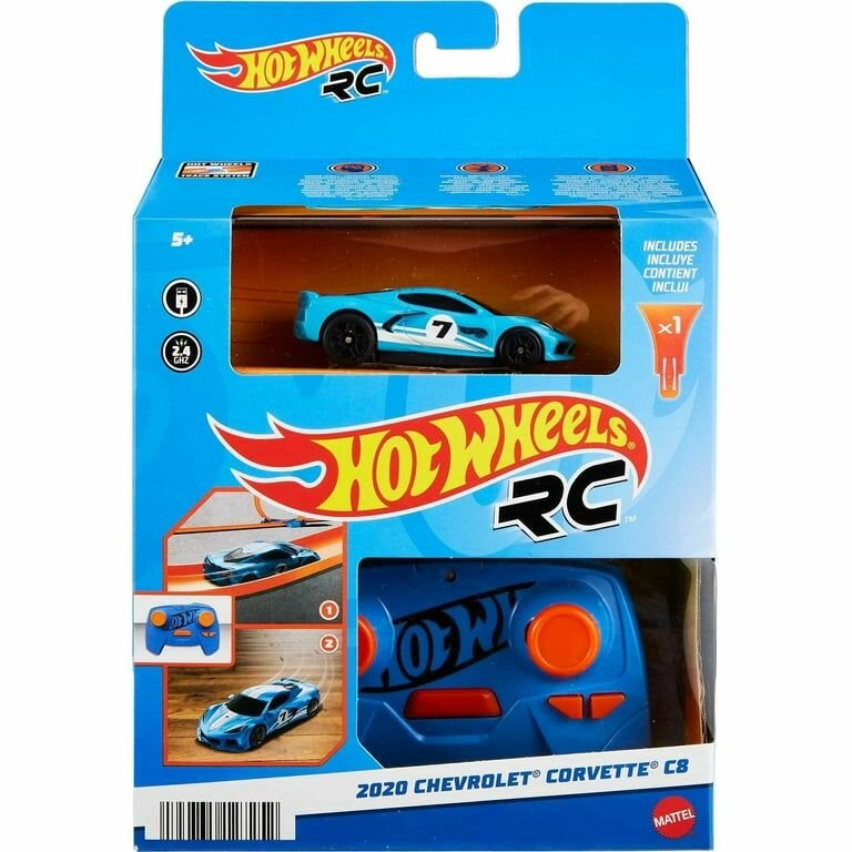 Hot Wheels Remote Control Car 1:64 Scale C8 Corvette RC Toy