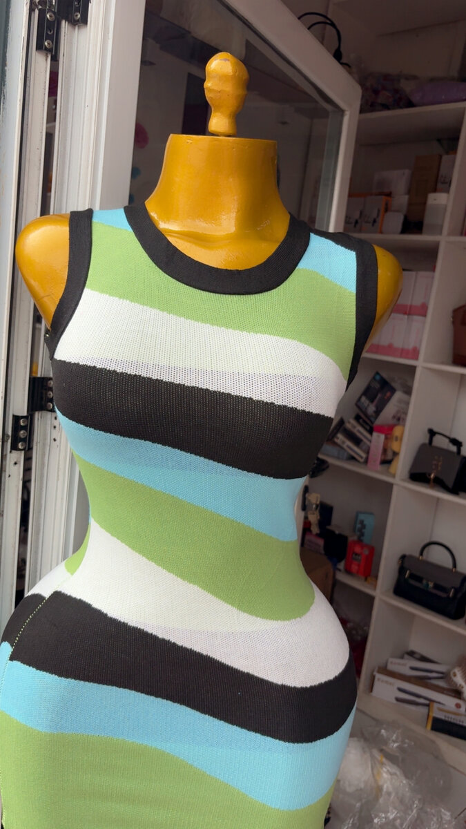 Robe rayures multicolores