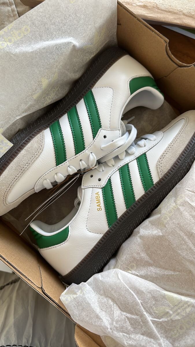 Adidas samba vert-blanc