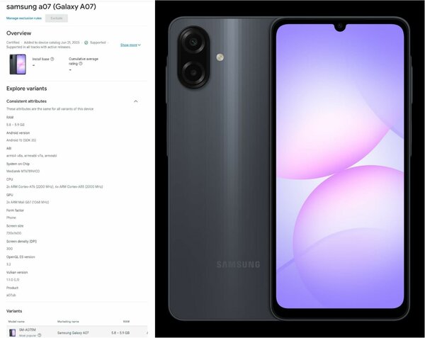 Samsung Galaxy A07 Smartphone