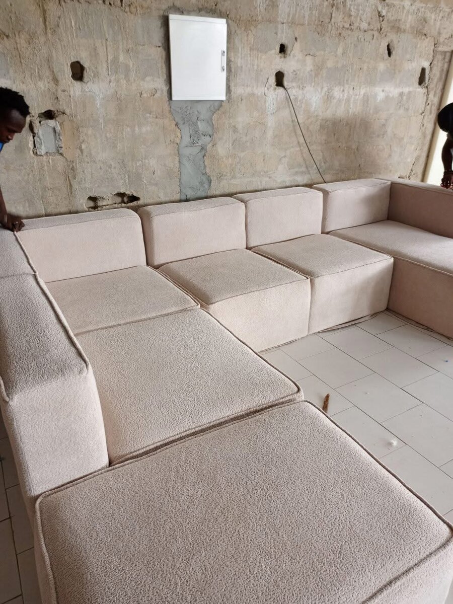 Canapé d'angle moderne beige