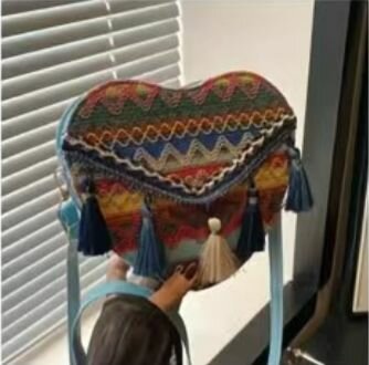 Sac en bandoulière bohème coeur
