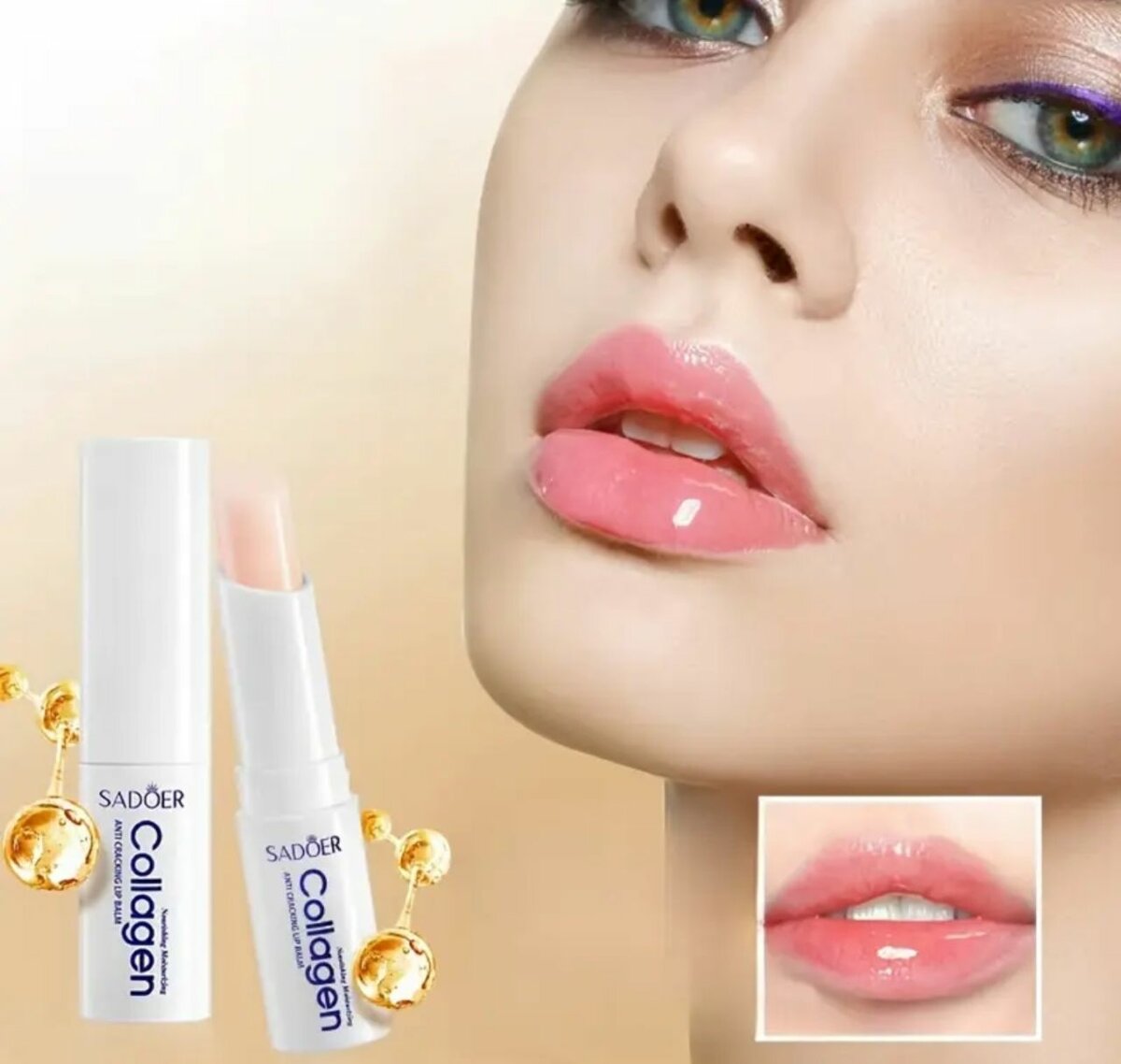 baumes à lèvres à la collagène. Hydratation