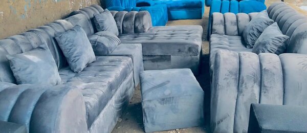 Set of beautiful soft home furniture grey