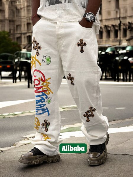 Pantalon graphique décontracté