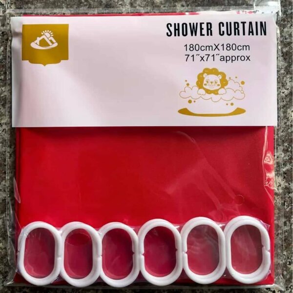 Rideau de Douche Rouge 180x180cm