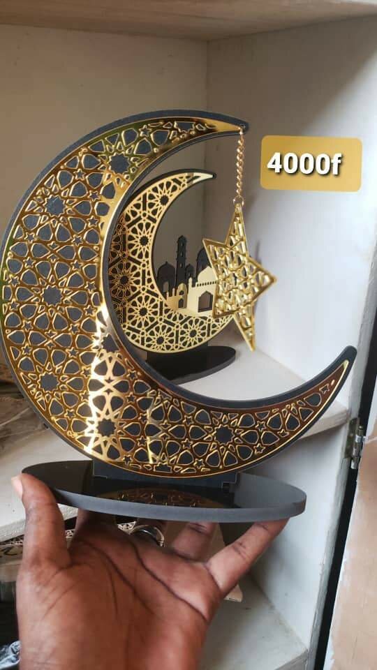 Décoration Lune et Étoile Dorée