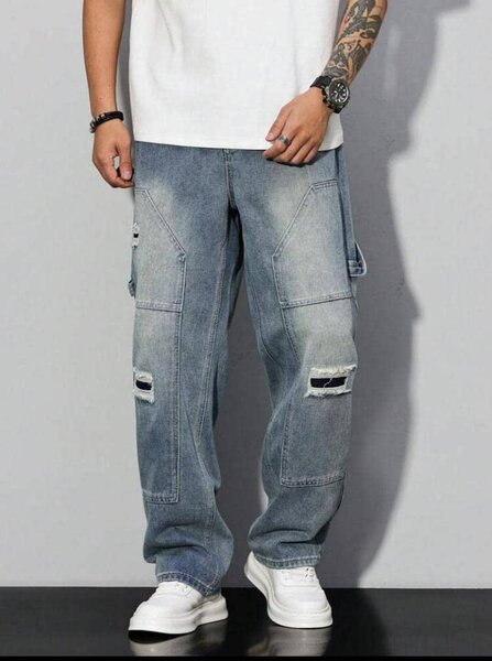 Jean cargo décontracté homme