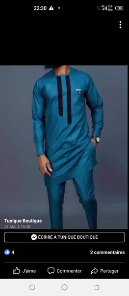 Complet tunique homme