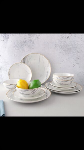 Mainstays 12-Pieces Stoneware Dinnerware Set