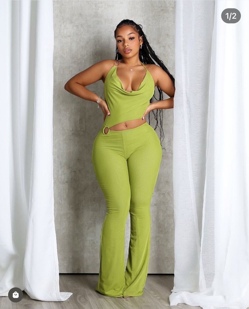 Tenue élégante verte femme