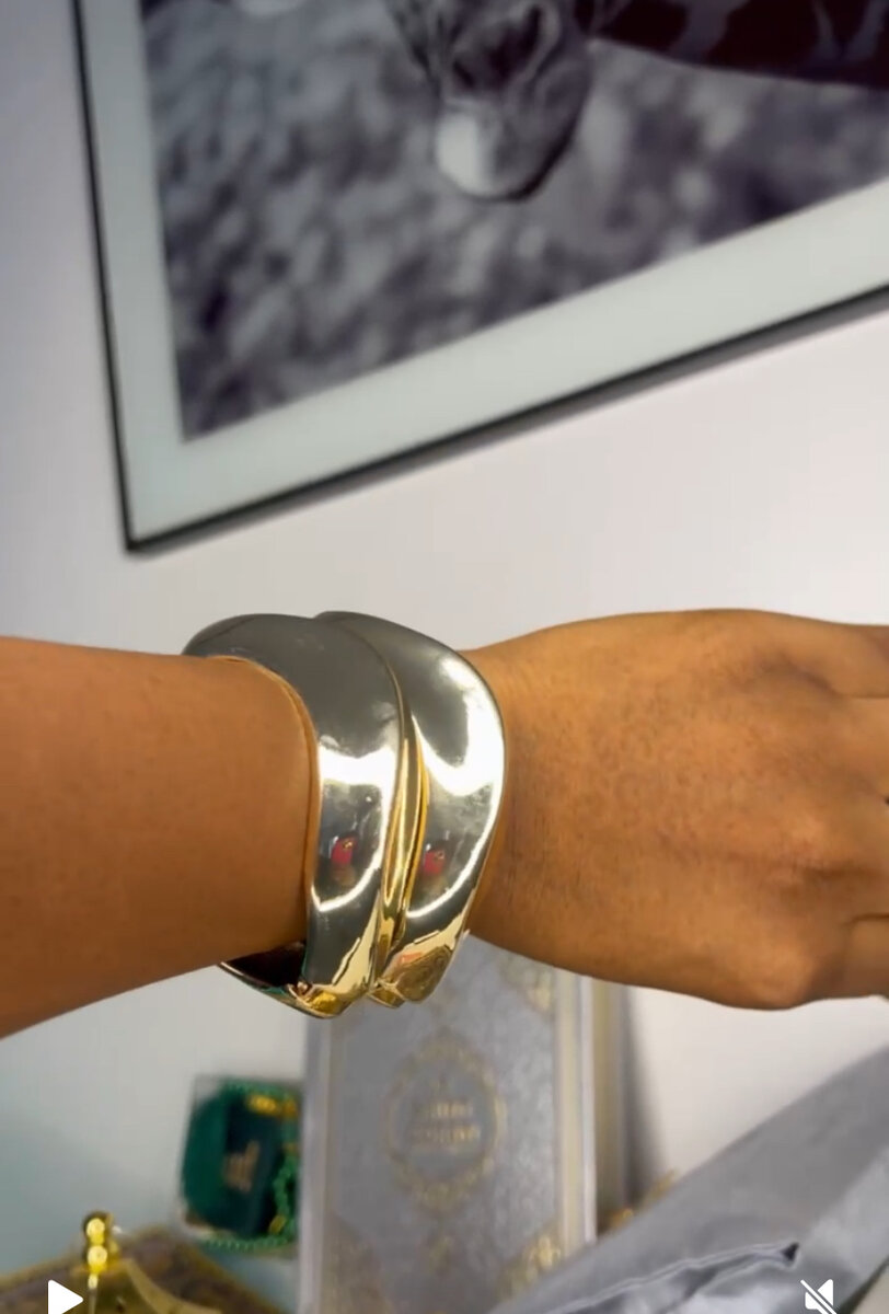 Bracelet manchette doré élégant