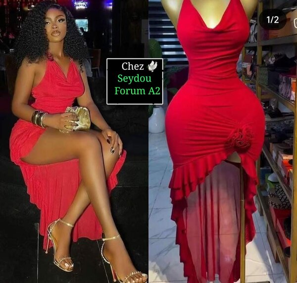 Robe longue rouge élégante