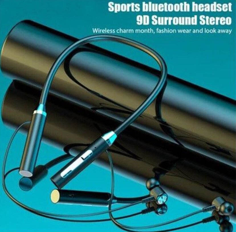 Bluetooth headphones neckband Black