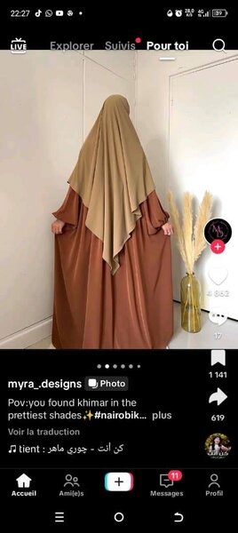 Khimar élégant en soie