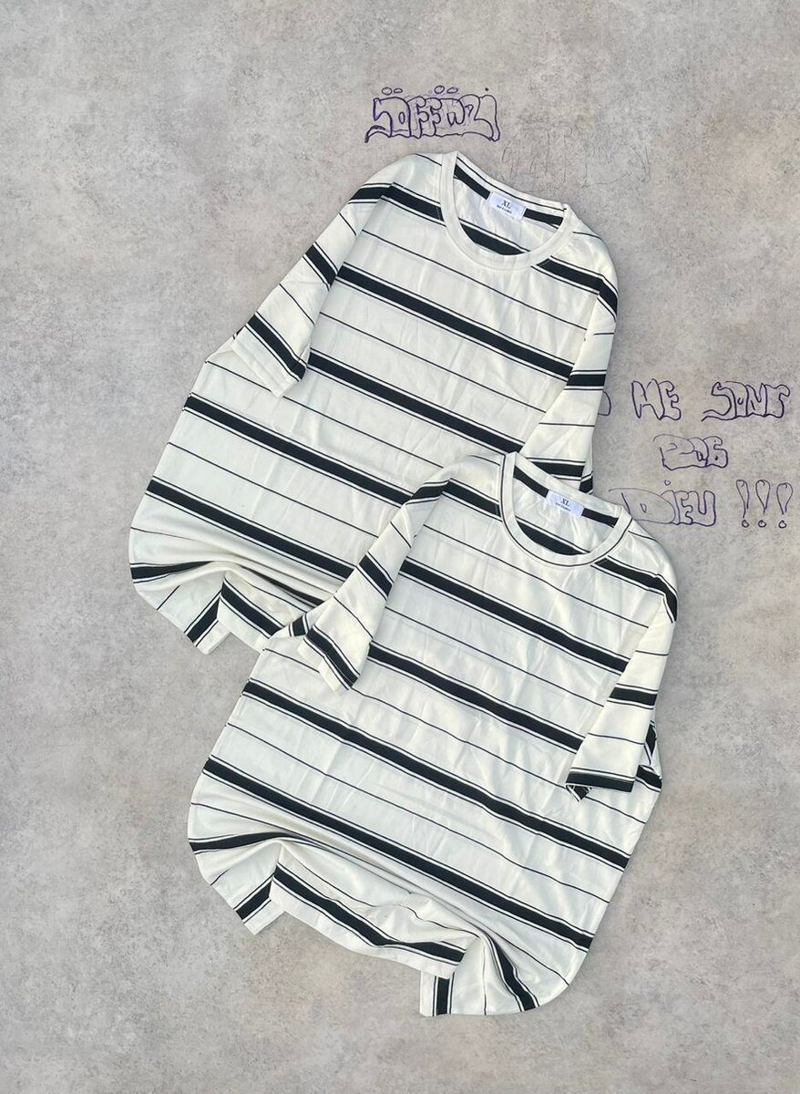 T-shirts rayés unisexes