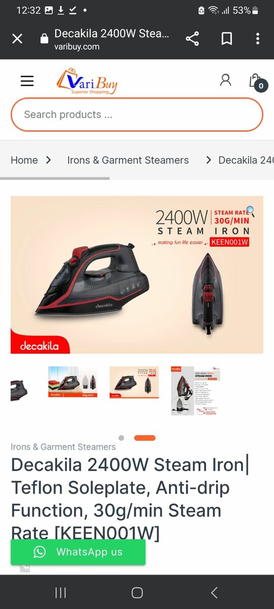 Decakila steam iron