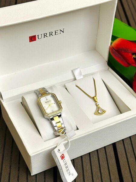 Montre CURREN avec Bracelet et Collier en Or