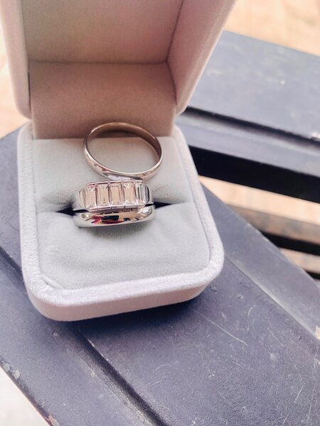 Non-fading three set wedding ring