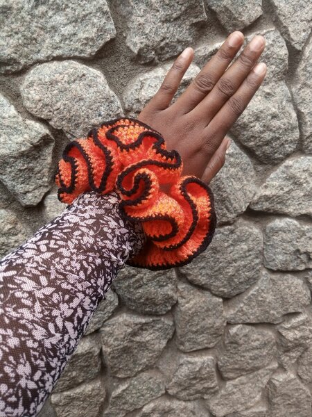 Chouchou crochet coloré unique