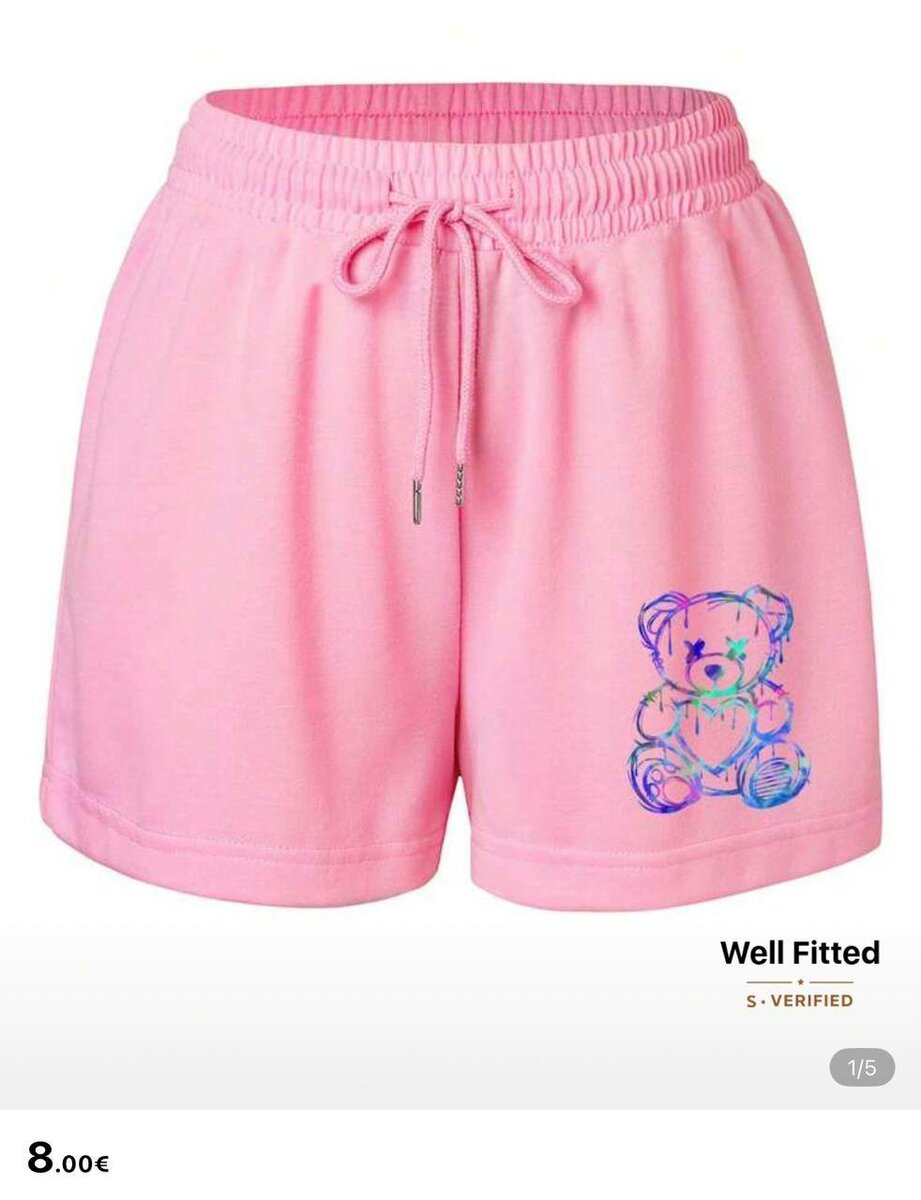 Shorts en rose avec dessin