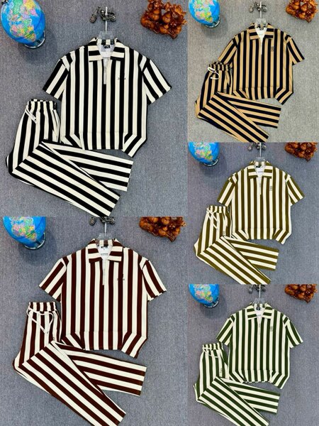 Pyjama rayé en coton confortable