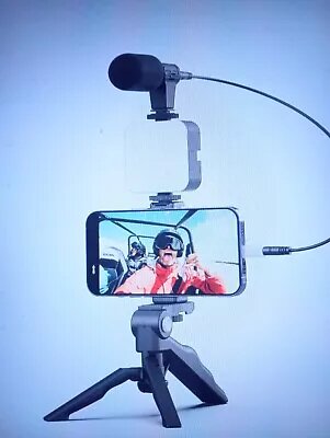 Smartphone Vlogging Set Video Kit With Tripod Microphone LED
