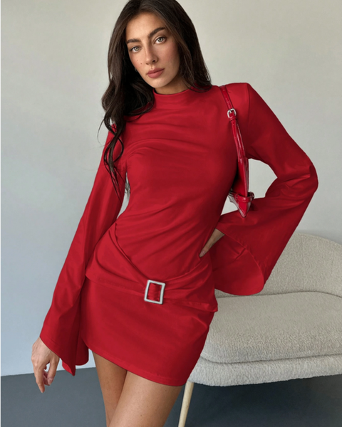 Robe mini moulante rouge
