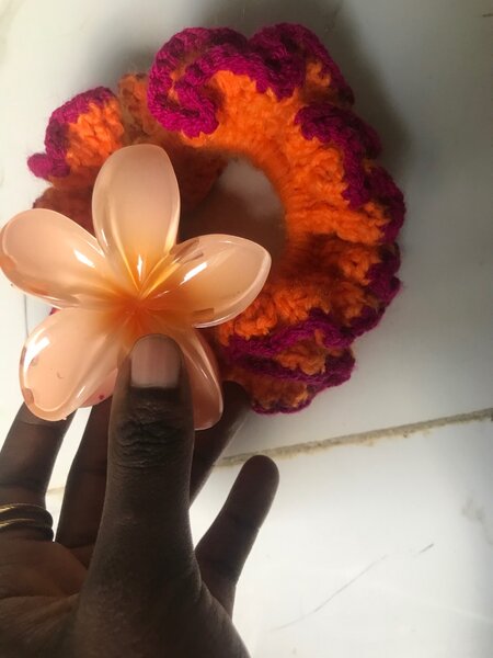 Chouchou crochet coloré