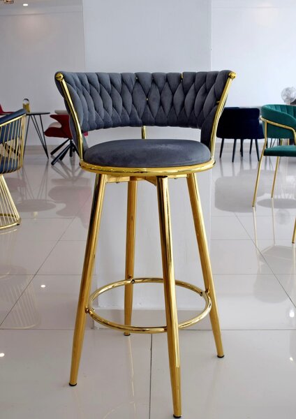 Tabouret design en velours