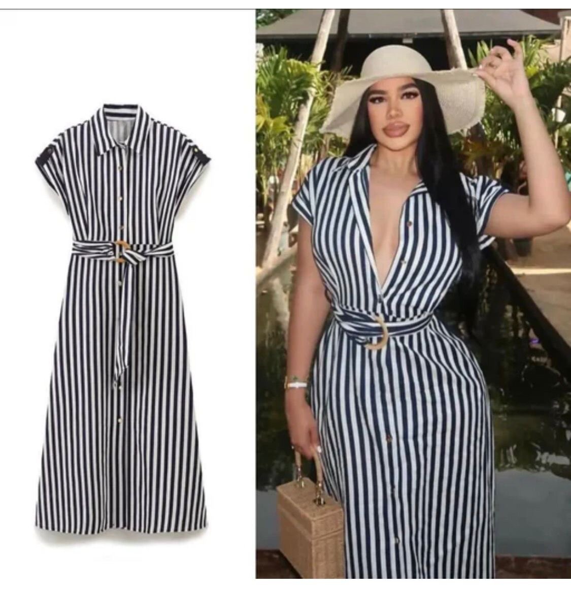 Robe chemise rayée élégante