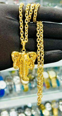 Chaine pour homme avec pendentif tête d'éléphant