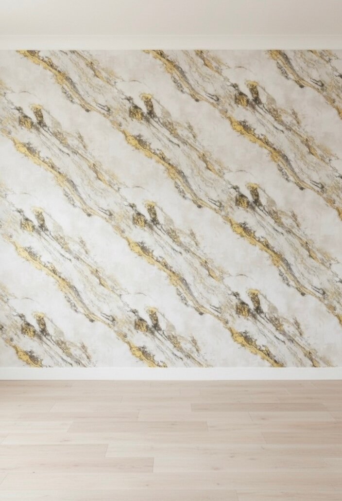 Papier peint marbré doré moderne