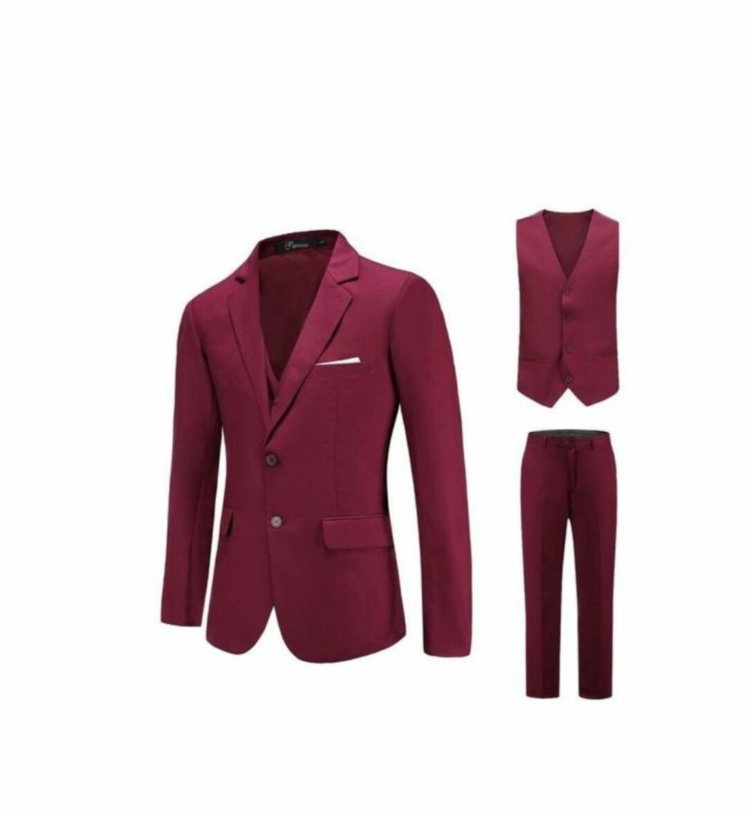 Costume trois pièces bordeaux