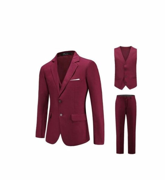 Costume trois pièces bordeaux