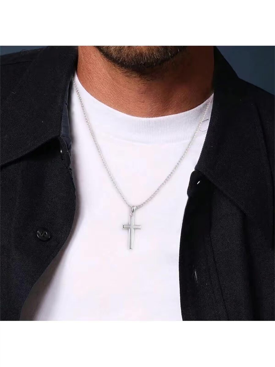 Chaîne en argent blanc homme