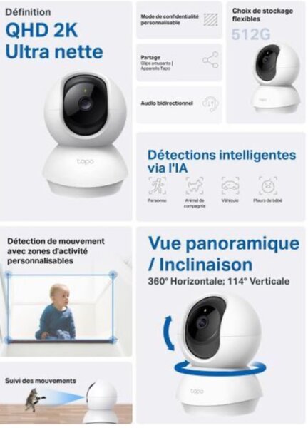 Caméras wifi 2K full HD 360