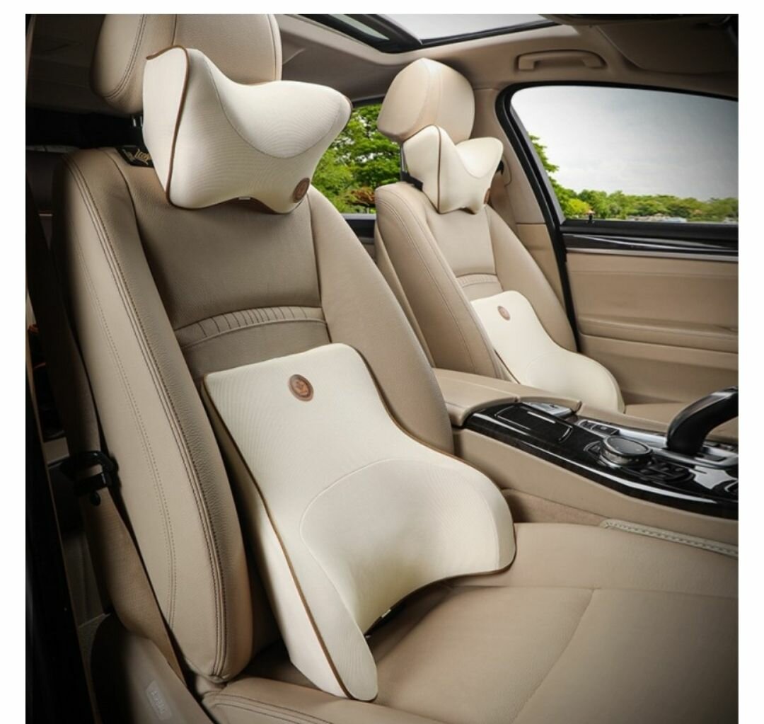 2PCS ERGONOMIC CAR SEAT HEADREST NECK PILLOW