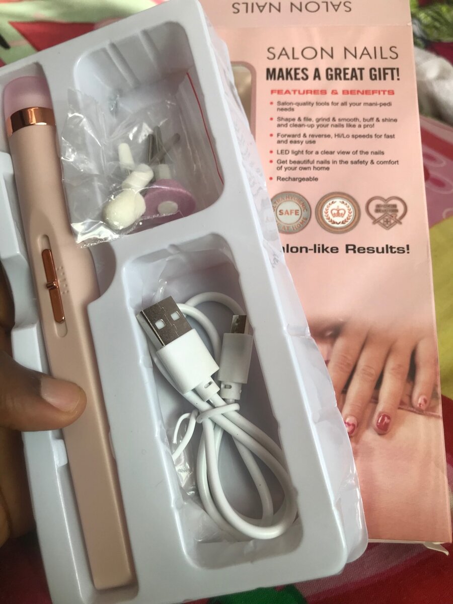 Rechargeable manicure and pedicure nail drill