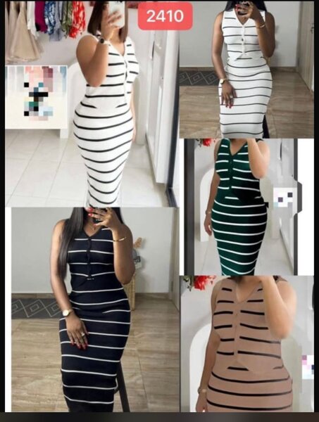 Robe Longue Rayée Élégante