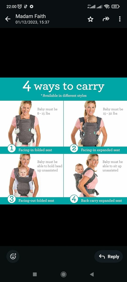 Infantino baby carrier